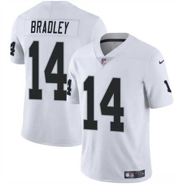 Men & Women & Youth Las Vegas Raiders #14 Carter Bradley White 2024 Vapor Football Stitched Jersey